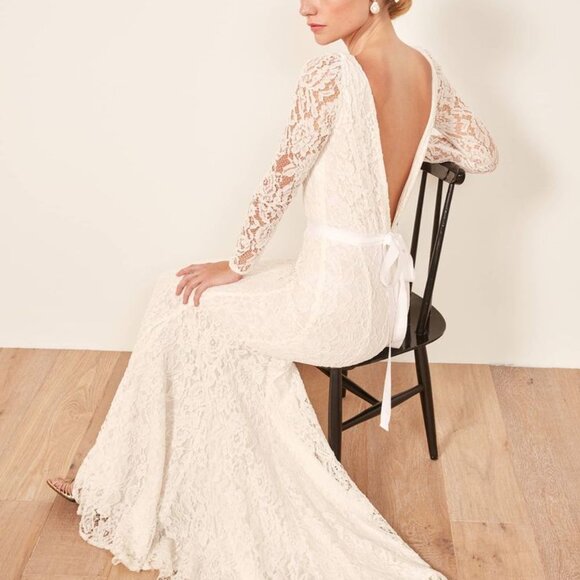 NWT Reformation Hestia Dress Ivory Wedding Dress Size8 - Picture 2 of 13